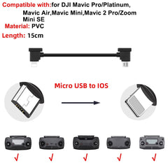 Data Cable OTG Remote Controller to Phone Tablet Connector USB TypeC IOS Extend for DJI Mavic MINI/2/3 Pro/SE/Pro/Air/Mavic 2/3