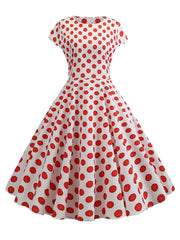 2022 Women Summer Dress Vintage Floral Print Rockabilly Dress Robe Femme Sundress Vestidos Polka Dot Party Dress