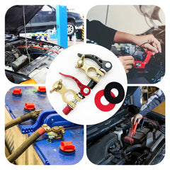 Car Battery Terminals 1 Pair 12V 24V  Top Post Wire Cable Clamp Quick Release Terminal Connectors Copper Clip Screw Auto Parts