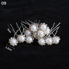 50/20 pcs/pack Women Flowers Hairpin Stick Wedding Bridal Crystal Flowers Hairpin U Shaped Hair Clip Hair Accessories