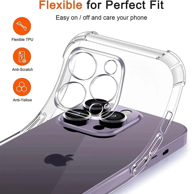 Iphone Case Shockproof Silicone Clear Phone 13 11 14 Pro Max 12 Mini Lens Protection Back Case for IPhone 15 PRO XS MAX XR X