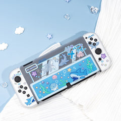 GeekShare Shark Party Hard Shell Transparent Split Joy-con Protective Cover Case For Nintendo Switch OLED Lite Shell