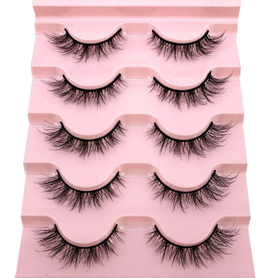 2023 New 5 pairs natural false eyelashes fake lashes long makeup 3d mink lashes eyelash extension mink eyelashes short eyelashes