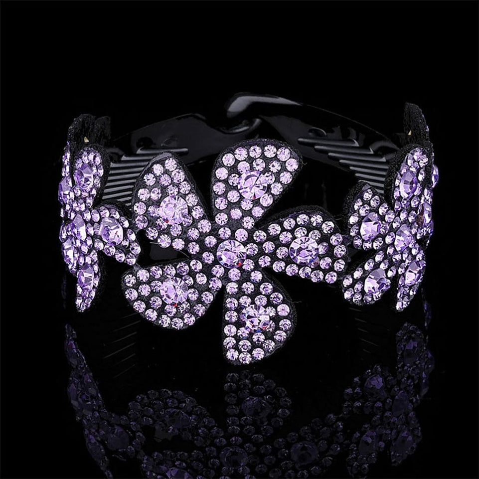 Molans Crystal Rhinestone Hair Claws for Women Flower Hair Clips Barrettes Crab Ponytail Holder Hairpins Bands Hair Accessories