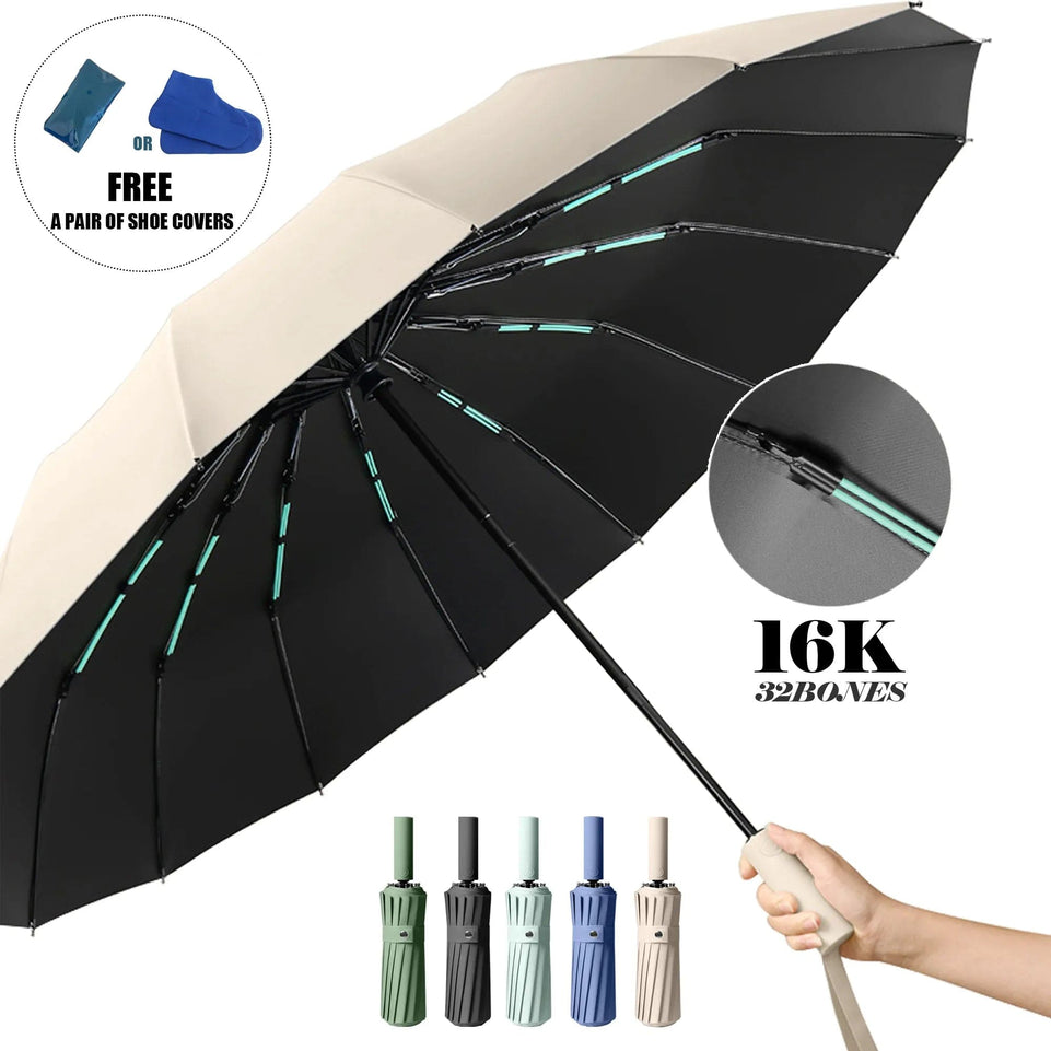 Large Umbrella Men Women's Windproof Compact Umbrellas Automatic Fold Business Luxury Sun Rain Umbrella Travel