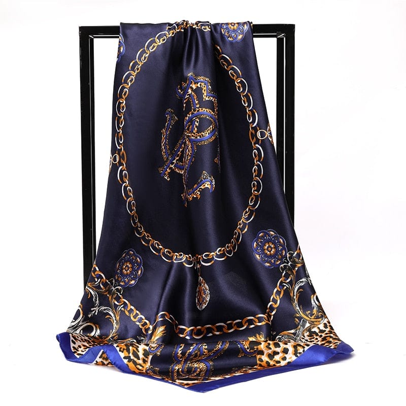 Square Silk Scarves Women 90*90cm Satin Hijab Scarf Muslim Female Chiffon Shawls And Wrap Hair Head Scarves Pareo Bandanna