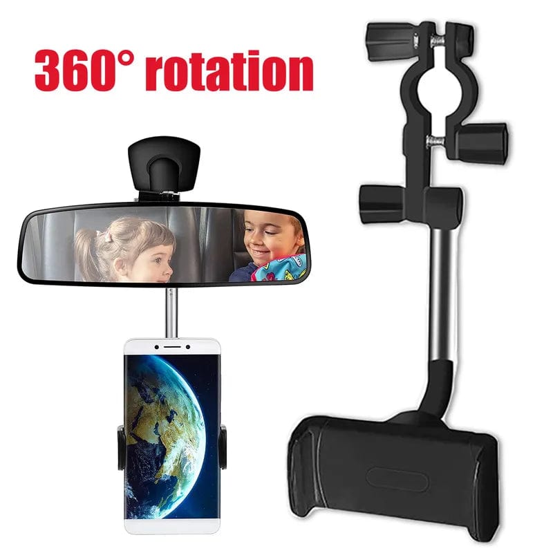 Universal Car Phone Holder Rearview Mirror 360 Degree Rotatable Back Seat Stand GPS Navigation Bracket for IPhone Samsung Xiaomi