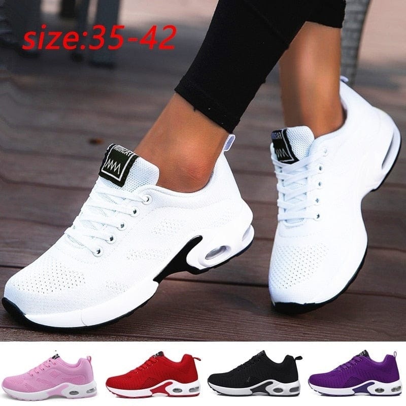 Fashion Lace Up Women Running Shoes Lightweight Sneakers Breathable Outdoor Sports Fitness Shoes Comfort Air Cushion