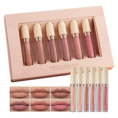 BEAUTY GLAZED 6Pcs/Set Professional Liquid Lipstick Lip Gloss Makeup Matte Sexy Kit Long Lasting Cosmetics Waterproof Maquiagem