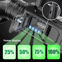 Rechargeable High Power Led Flashlights Ultra Long Lighting Distance Lamp Searchlight XHP70 Powerful Lantern Torches