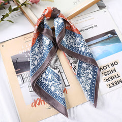 Haimeikang 60*60cm Square Silk Scarf Women Headband Fashion Print Neck Scarfs Office Hair Band Hand Kerchief Female Bandana