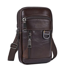 Vintage Men Cowhide Leather Shoulder Crossbody Bag Waist Fanny Pack Male Belt Bum Bag For Travel Casual Phone Messenger Handbags