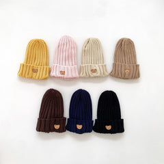 Soft Warm Baby Beanies Knitted Hats For Toddler Children Bear Embroidery Kids Boys Girls Autumn Winter Caps 11 Colors