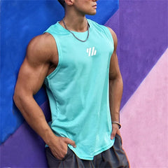 Gym singlet Vest High Quality mesh Shirt Sleeveless T-shirts Men Tank Tops basketball running Fitness Sports Vest men