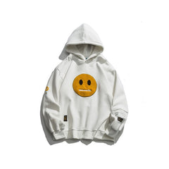 GONTHWID Zipper Pocket Smile Face Patchwork Fleece Hoodies Sweatshirts Streetwear Mens Hip Hop Casual Pullover Hooded Male Tops