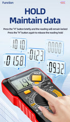 Digital Multimeter True RMS Handheld High Precision Tester NCV AC/DC Voltage Current Resistance Ohm Tool