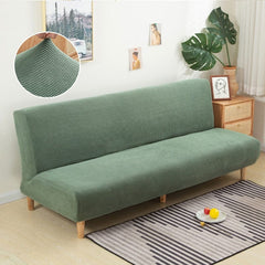 Polar Fleece Fabric Armless Sofa Bed Cover Solid Color Without Armrest Big Elastic Folding Furniture home Decoration Bench Cover