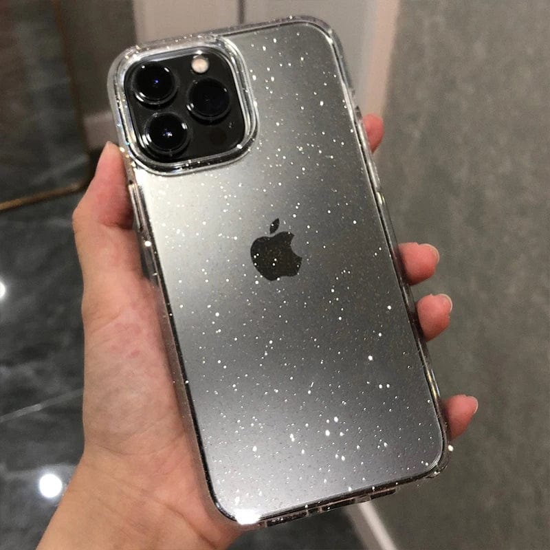 Luxury Clear Glitter Case For iPhone 15 14 13 12 11 Pro Max X XS Max XR 7 8 Plus Soft Transparent Silicone Cover