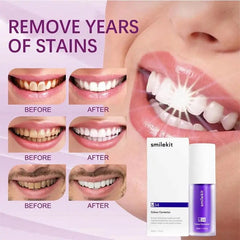 SmileKit Original Purple Whitening Toothpaste Teeth Colour Corrector Deep Remove Dental Plaque Stain Brightening toothpaste