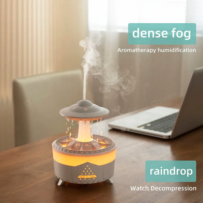 Rain Cloud Humidifier Water Drip with Remote Raindrop Humidifier Rain Cloud Diffuser Mushroon Air Humidifier with Rain Lamp