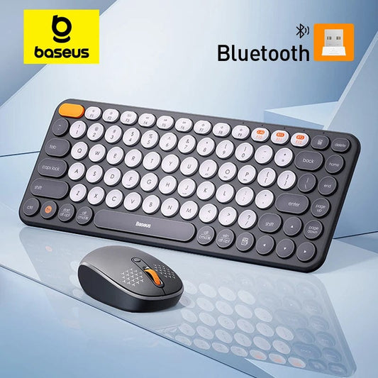 Baseus Mouse Bluetooth Wireless Computer Keyboard and Mouse Combo with 2.4GHz USB Nano Receiver  for PC MacBook Tablet Laptop