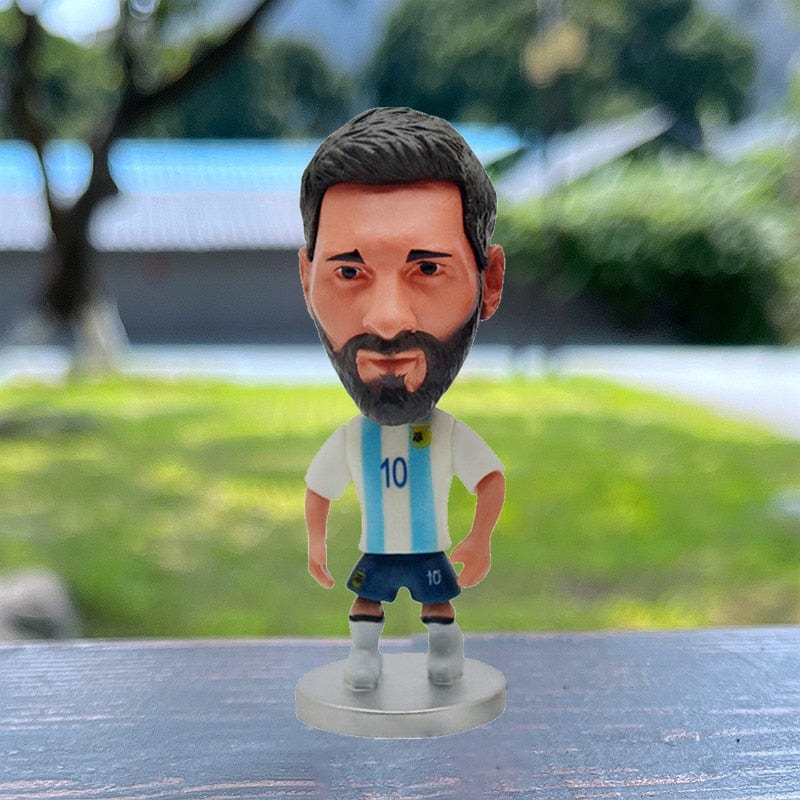 6.5cm Soccer Star Figure Mini Football Player Car Ornaments Collection Doll Star Sports Action Figures Souvenirs Toys Fans Gifts