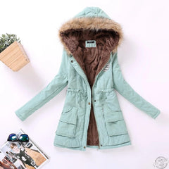 new winter military coats women cotton wadded hooded jacket medium-long casual parka thickness  XXXL quilt snow outwear