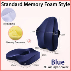 Memory Foam Seat Cushion Orthopedic Pillow Coccyx Office Chair Cushion Support Waist Back Pillow Car Seat Hip Massage Pad Sets