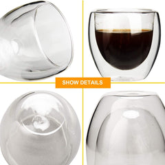 Heat Resistant Double Wall Glass Themal Cup Espresso Coffee Set Beer Mug Tea Keep Hot And Cold Drinkware Insulated Glasses Cups - Wowza