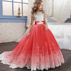 2023 Summer Girls Dress Long Bridesmaid Kids Dresses For Girls Children Princess Dress Party Wedding Dress 3 10 14 Years Vestido