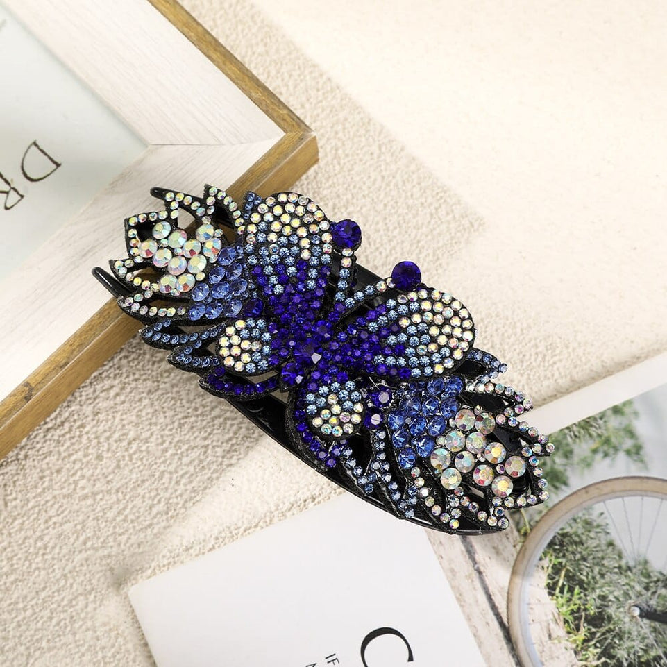 Rhinestone Hairpin Flower Leaf Butterfly Duckbill Hair Claws Retro Hair Clips Accessories For Women Shinning Ponytail Headwear