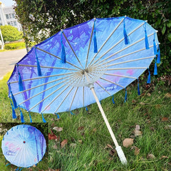 Silk Cloth Women Umbrella Japanese Cherry Blossoms Ancient Dance Umbrella Decorative Umbrella Chinese Style Oil Paper Umbrella