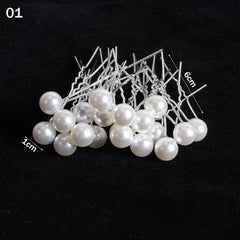 50/20 pcs/pack Women Flowers Hairpin Stick Wedding Bridal Crystal Flowers Hairpin U Shaped Hair Clip Hair Accessories