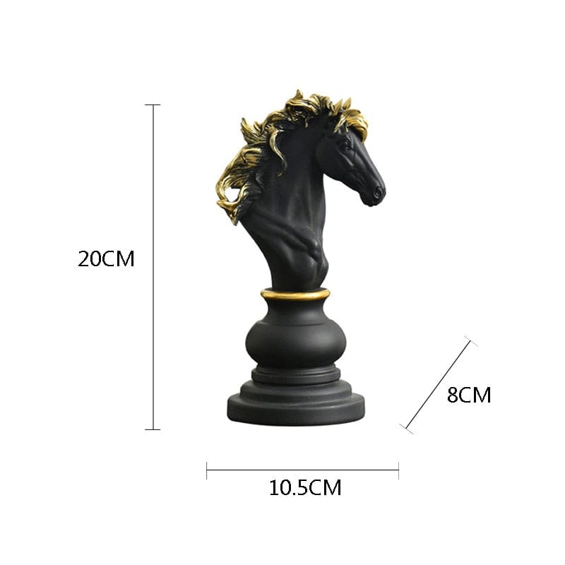 NORTHEUINS Resin Retro International Chess Figurine for Interior King Knight Sculpture Home Desktop Decor Living Room Decoration