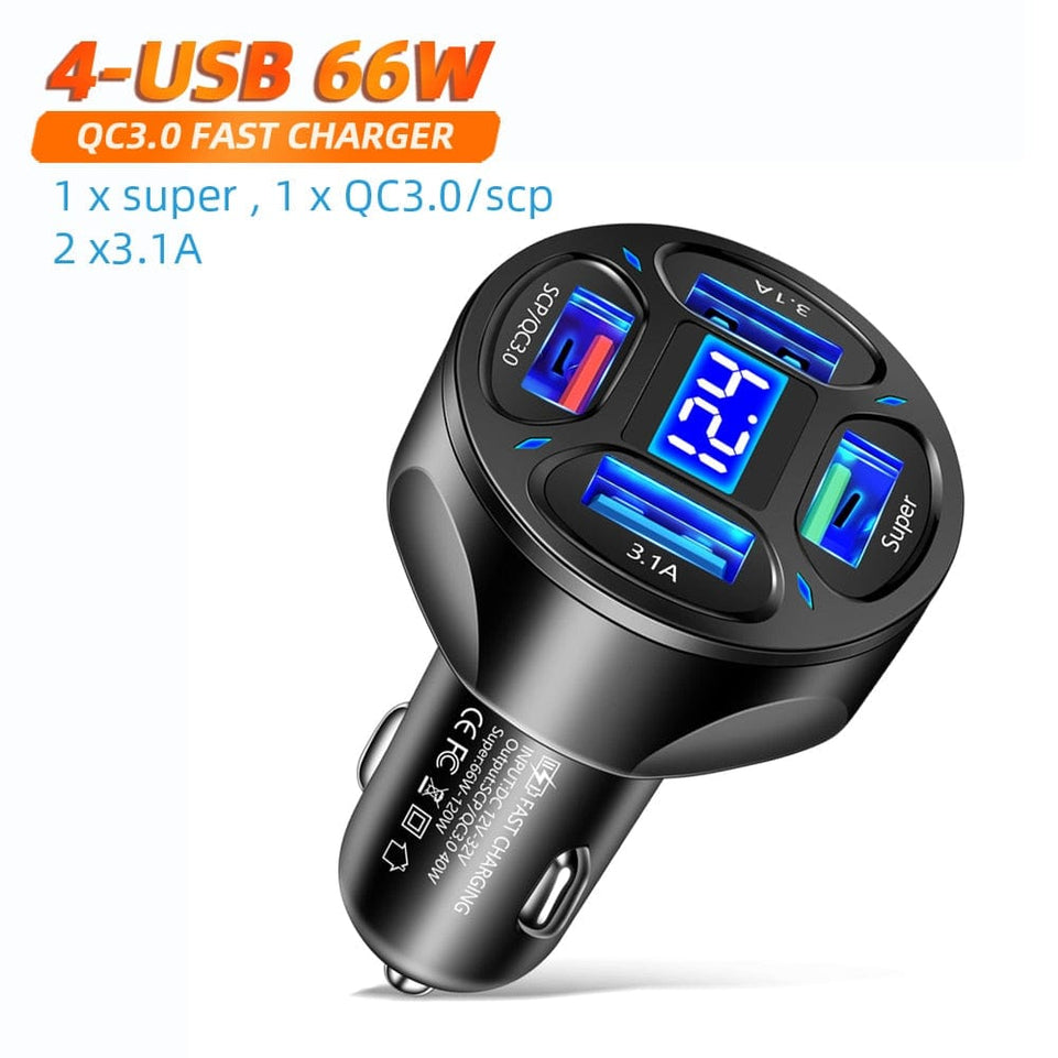 AIXXCO 3 Ports USB Car Charger 12V Quick Charge 3.0 Fast Car Cigarette Lighter For Samsung Huawei Xiaomi iphone Charger QC 3.0