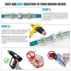 Wire Connectors Heat Shrink Solder Butt Insulated Connectors Solder Connector Kit Automotive Marine