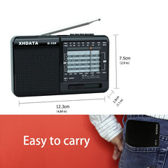 FM Radio AM SW Portable Shortwave Radio Band MP3 Player With TF Card Jack 4Ω/3W Radio Receiver