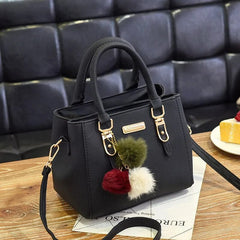 Leather Ladies HandBags Women Vintage Purse Plush Tassel Messenger Bags Tote Boston Shoulder Crossbody Bag