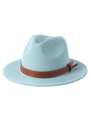 56-58-59-60CM New Natural Panama Soft Shaped Straw Hat Summer Women/Men Wide Brim Beach Sun Cap UV Protection Fedora Hat