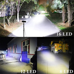 Motorcycle Headlight 8/12/16 LED Driving Lights Waterproof Auxiliary Headlight Scooter External Spotlight Fog Light Accessories