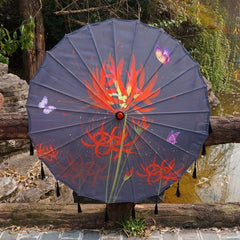 Silk Cloth Women Umbrella Japanese Cherry Blossoms Ancient Dance Umbrella Decorative Umbrella Chinese Style Oil Paper Umbrella