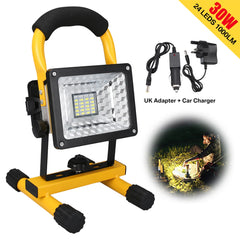 Floodlight 30W LED Portable Rechargeable Waterproof Spotlight Battery Powered Searchlight Outdoor Work Lamp Camping Lantern