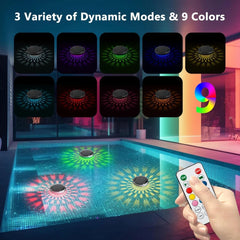 Solar Floating Pool Lights RGB Color Changing Pool Projector Light Waterproof LED for Pool Hot Tub Wedding Path Party Decoration