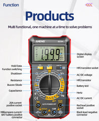 Digital Multimeter True RMS Handheld High Precision Tester NCV AC/DC Voltage Current Resistance Ohm Tool