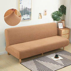 Polar Fleece Fabric Armless Sofa Bed Cover Solid Color Without Armrest Big Elastic Folding Furniture home Decoration Bench Cover