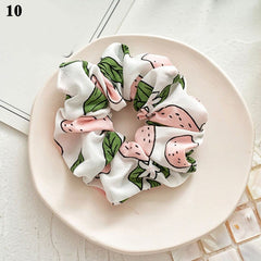 Korean Women Scrunchie Hearwear Girls Hair Tie Lady Scrunchies Ponytail Hair Female Holder Rope Pineapple Print Hair Accessories