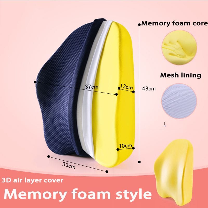 Memory Foam Seat Cushion Orthopedic Pillow Coccyx Office Chair Cushion Support Waist Back Pillow Car Seat Hip Massage Pad Sets