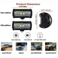 13200LM 40LED Light Bar Waterproof Offroad Fog Light 120W Driving&Work Light Bar Spot Flood Beams Combo for UTV ATV Truck Boat