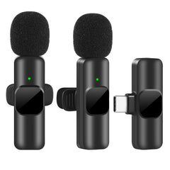 Wireless Microphone Portable Audio Video Recording Mini Mic for iPhone Android Live Broadcast Gaming Phone Mic