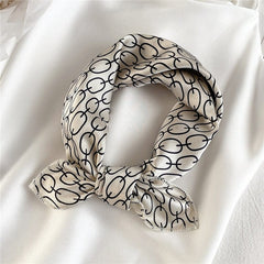 2022 New Women Silk Scarf Square Foulard Lady's Neck Hair Scarves Design Printed Head Kerchief Fashion Girl  Scarfs